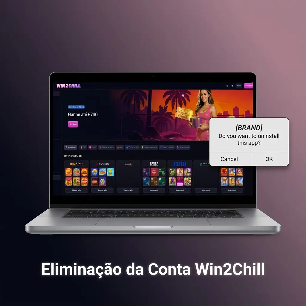 Guia passo a passo para eliminar conta Win2Chill com opções de encerramento e confirmação por e-mail