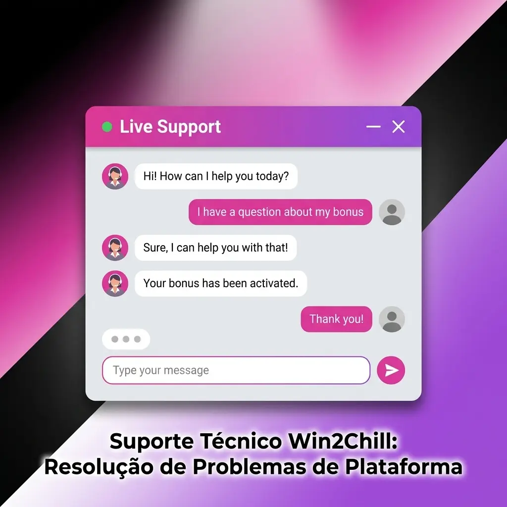 Suporte técnico Win2Chill para resolução de problemas de plataforma, jogos, pagamentos e acesso à conta