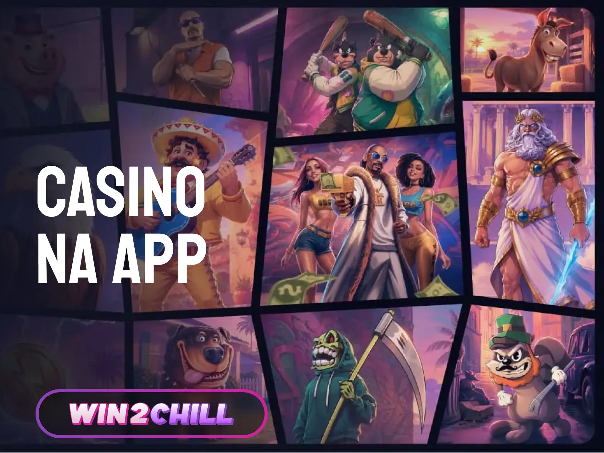 Casino na app Win2Chill com slots, jogos ao vivo e jogos de mesa.