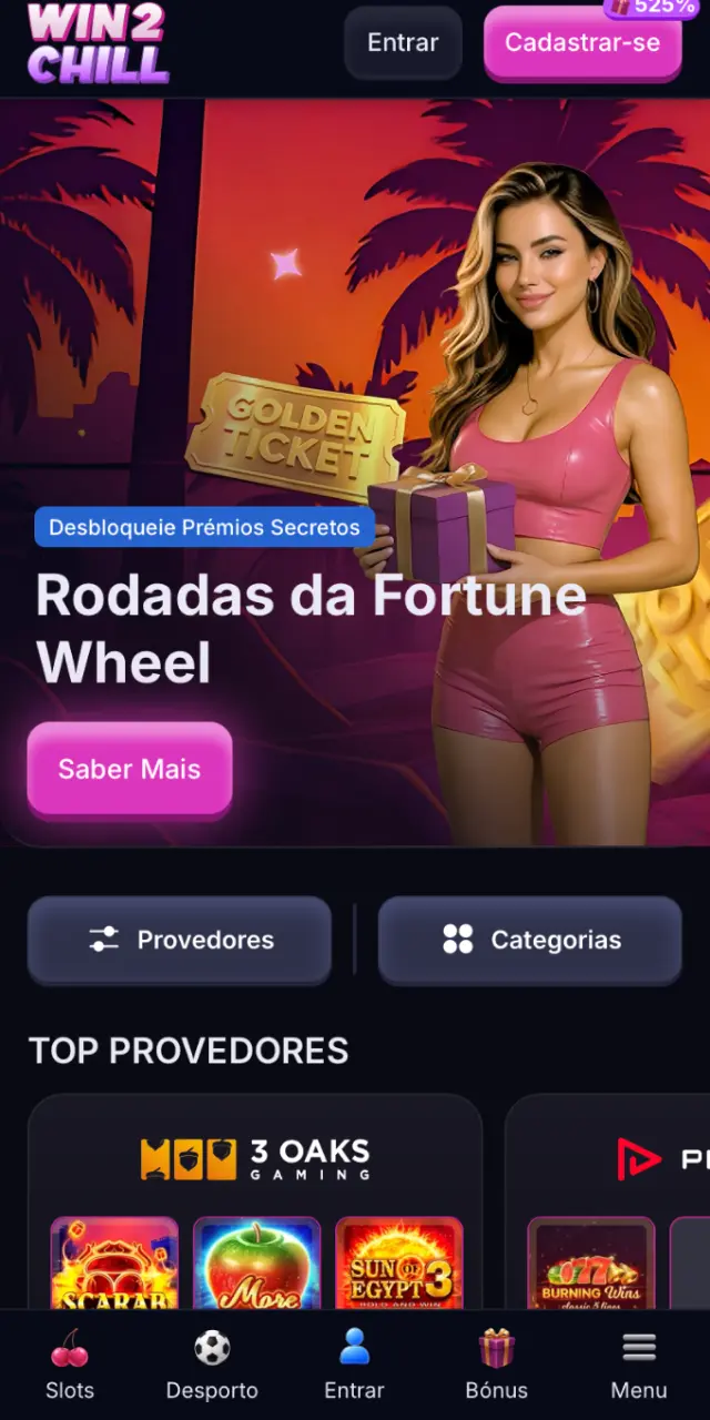 Clique no botão abaixo para entrar diretamente no lobby do casino Win2Chill.