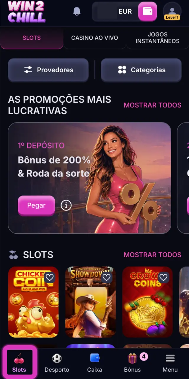 Escolha um jogo na Win2Chill entre mais de 7.000 títulos disponíveis.
