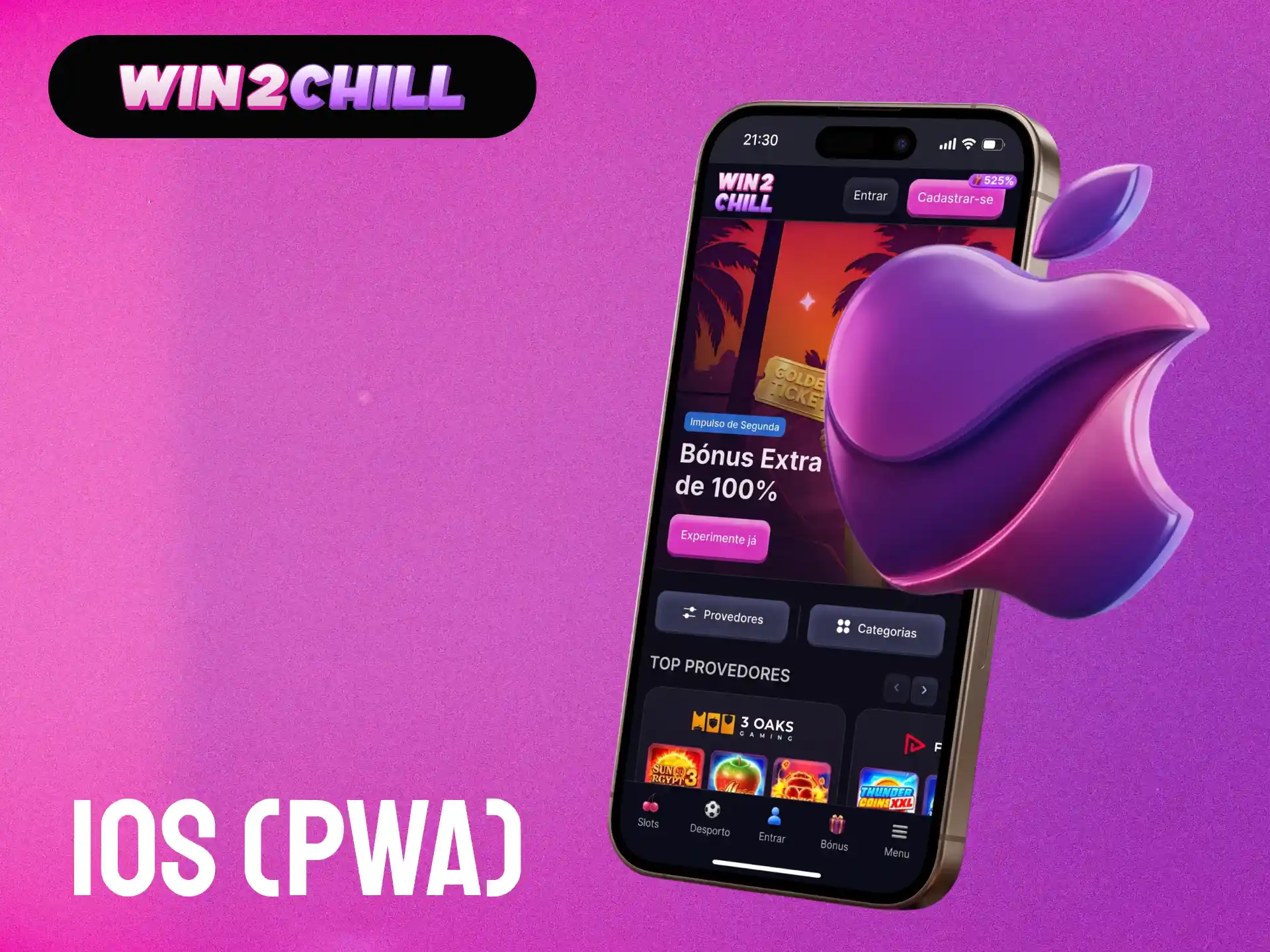 Instale a Win2Chill para iOS como PWA no seu iPhone ou iPad em Portugal.