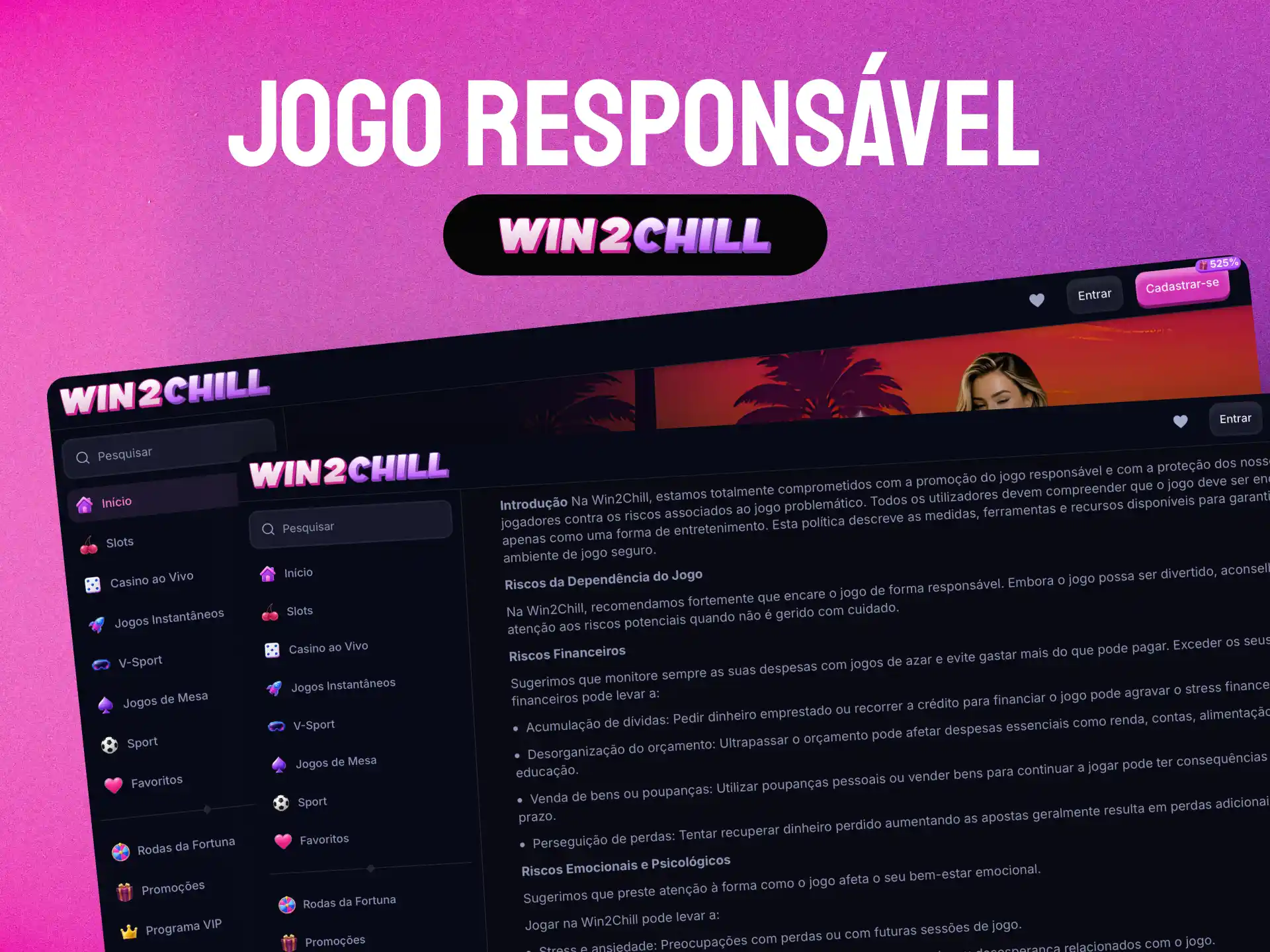 Ferramentas de jogo responsável na Win2Chill para jogadores portugueses.